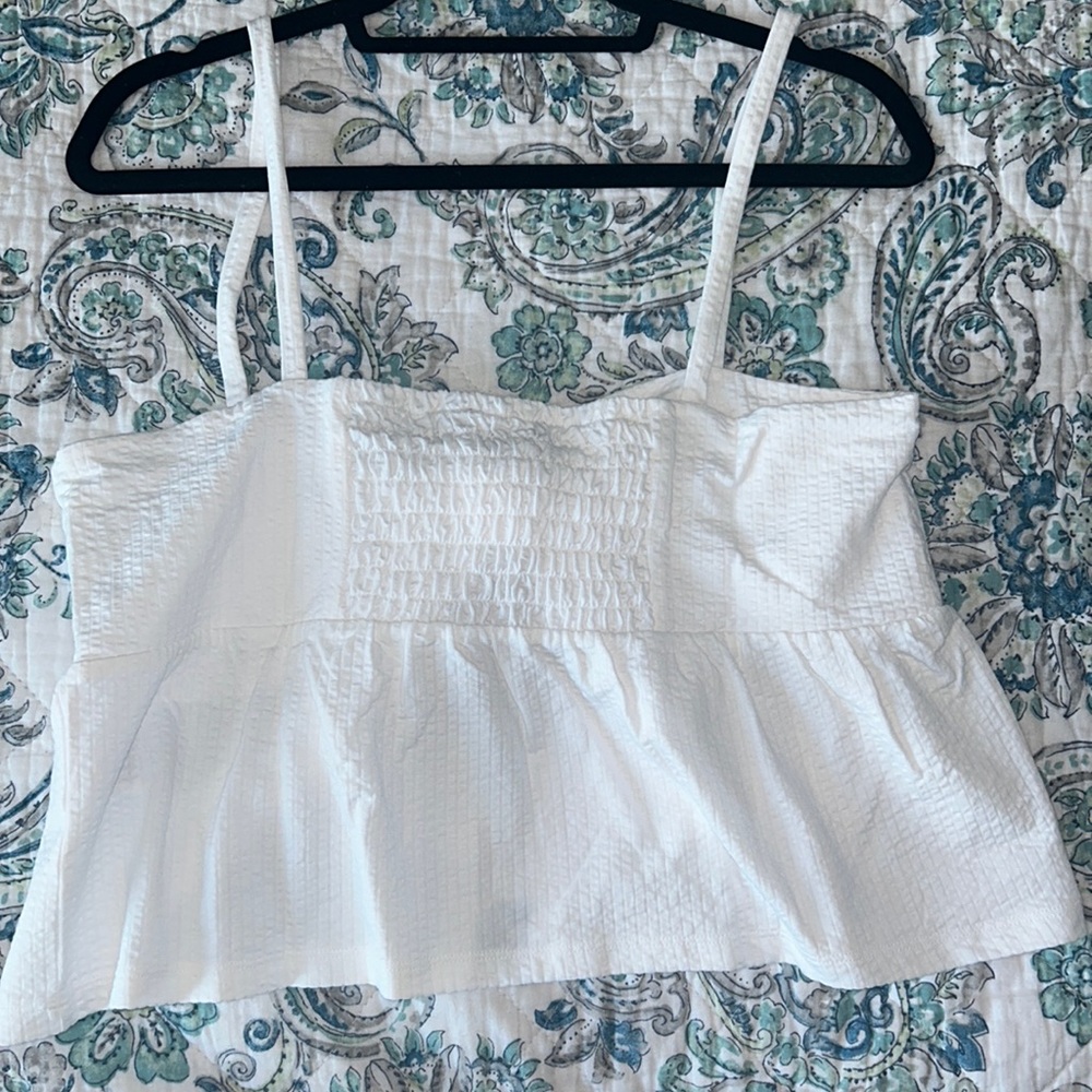 JCrew White Tie Front Top - Picture 2 of 2